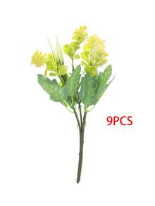 Ramo artificial de Gypsophila de color amarillo cálido, adecuado para decoración del hogar, decoración de escritorio, accesorios de fotografía, oficina, decoración del pasillo de la boda y decoración de la fiesta nupcial - Amarillo - Ver 8