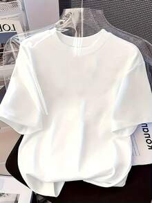 Camiseta Deportiva de Manga Corta y Cuello Redondo para Mujer con Estampado de Letras - Blanco - Ver 2