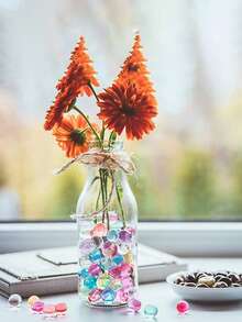 50.000 piezas Perlas de agua multicolor, perlas de agua, canicas de agua, para decoración de jarrones, decoración de bodas, decoración de Pascua, relleno de jarrones, decoración de velas flotantes, decoración central del hogar, adecuado para manualidades de bodas, cumpleaños, fiestas temáticas, San Valentín, Halloween, decoración central navideña - Pequeñas cuentas de espuma de colores variados - Ver 7
