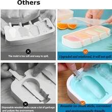 1 pieza Molde de silicona para pudín/helado con formas de dibujos animados (animales, frutas) Fabricante de helado para el hogar, ligero y fácil de usar, esencial para el verano - Multicolor - Ver 7
