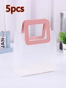 1/5 chiếc Túi xách vuông mờ trong suốt, Túi quà tặng Ngày Valentine, Túi xách nhựa PP mờ, Túi quà tặng cô dâu, Túi mua sắm quần áo, Túi xách dễ thương, Túi đựng quà du lịch xách tay, Túi quà tặng PVC tái sử dụng, Túi quà lưu niệm, Túi quà sinh nhật lãng mạn - Thích hợp cho hoa Ngày Valentine, quà cưới, quà cô dâu, v.v. - Nhiều màu - Xem 18