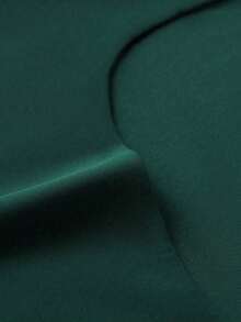 Blusa de manga corta con cuello cuadrado, elegante y versátil, adecuada para uso diario, ir al trabajo y salir, primavera y verano - Verde Oscuro - Ver 8