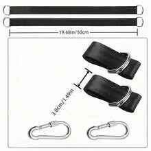 Heavy Duty Hammock Straps Set, Suitable For All Swing Types, With 2 Carabiners, Outdoor Swing Hammock Playground Accessory - Black - View 2