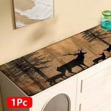 1pc Deer Pattern Printed Linen Kitchen Rug, Carpet, Mat, Bathroom Mat, Doormat, 3D Printed Rectangle, Suitable For Living Room, Bedroom, Hallway, Bathroom, Laundry Room - Polyester Carpet, Indoor Outdoor Home Decor - Multicolor - View 13