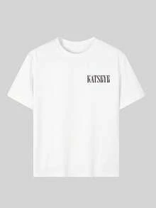Tween Girls' Casual Funny Print Crew Neck Short Sleeve T-Shirt, Summer Top - White - View 8