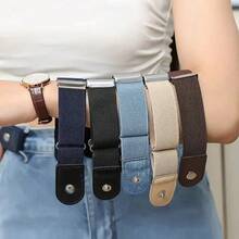 2/4 Peças Cinto com Cós Elástico, Cinto Ajustável Sem Fivela, Adequado para Denim, Cinto Elástico Invisível, Unissex, Cintura Emagrecedora - Design Confortável Sem Fivela, Ajustável e Elástico, Ajuste Perfeito para Denim e Calças - Realce o Contorno do Seu Corpo, Cinto Elástico Vintage - Sem Fivela, Ajuste Invisível, Unissex, Estiramento Confortável, Tamanho Universal - Multicolorido - Visão 10
