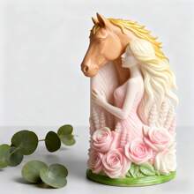 Molde de vela de silicona con la escena de la yegua y el caballo de Xanadu abrazándose, de fácil desmoldeo sin deformación, ideal para manualidades con velas/resina/jabón y como regalo para amantes de los caballos, regalo creativo perfecto, regalo navideño, imprescindible para entusiastas de las carreras de caballos - 32#-37 - Ver 11