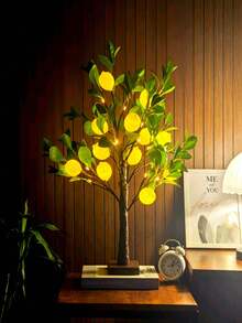 24 LED Artificial Lemon Tree Lamp, Lifelike Lemon Flowers And Green Leaves, Fairy Tree Lamp Suitable For Desk, Home, Wedding, Bedroom, Christmas, Wedding, Birthday, Party - Đèn cây chanh - Xem 4