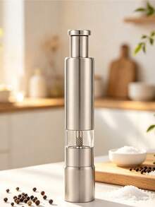 Stainless Steel Thumb Press Spice Grinder, Transparent Manual Pepper Grinder, Portable Handheld Design, Labor-Saving And Non Powered Seasoning Crusher, Durable Modern Kitchen Tool For Grinding Pepper, Salt And Various Household Spices - Multicolor - View 8