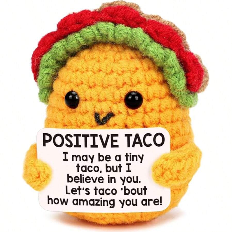 This Soft Handmade Crocheted Mexican Tortilla Can Bring Us Smiles, Happiness And Encouragement. It Is A Happy Companion That Can Help Improve Your Mood And Spread Smiles. It Makes A Wonderful Birthday Gift For Adults, Girls, Boys, Teens And Children. - Multicolor - View 1