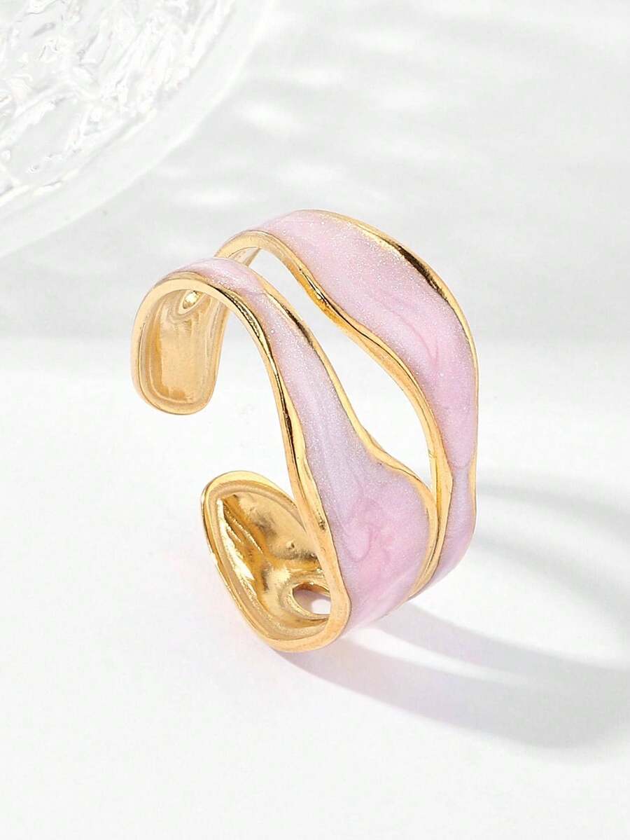 Anillo abierto de dos tonos