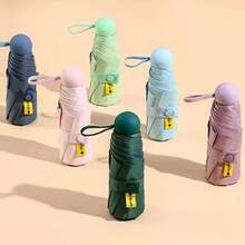 Thickened Five-Fold Collagen Umbrella, Windproof, Ultra-Light Mini Capsule Pocket Umbrella. Portable Mini Umbrella - Thoughtful, Fashionable, Durable, Manual Open And Close, Six-Rib Structure, Optional Handle, Multiple Colors Available, Suitable For Daily Use, Travel And Outdoor Activities - Upgraded 6-rib Folding Umbrella - With Box - View 7