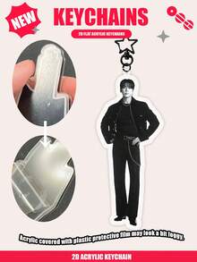 K-POP B/TS, ARMY OT7, 2D Acrylic Keychain, Bag/Car Key Chain Decor, Student Backpack Accessory, Classic Element Keychain, Double-Sided Acrylic Keychain, Suitable Gift For Family, Friends, Fans - Comeback New Album - View 25