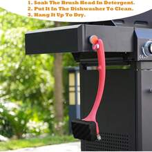 Bristle Grill Brush Outdoor Grill,  Non-Metal BBQ Grill Cleaner Outdoor Grills Griddles, Heat Resistant Grill Cleaning Brush Fit  Blackstone Traeger, Men Dad - 駭刷 - 查看 7
