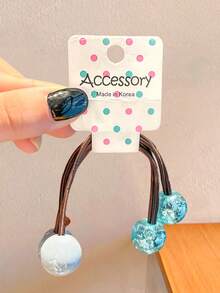 7/14pcs/Set Mixed Color Crystal Beaded Elastic Hair Ties, High Elasticity No Hair Damage - Suitable For Girls And Women, Multiple Color Options: Dark Brown, Milky White, Navy Blue, Burgundy And More, Casual, Commute, Outdoor Sports, Easy Hairstyling, Add Stylish Touch, Random Color,Travel,Birthday - Multicolor - View 9