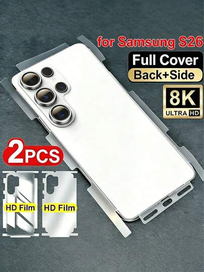 2片装软TPU背膜，兼容三星Galaxy S26 Ultra S25 Edge S25 S24 S23 S22 Ultra Plus FE高清全覆盖背面水凝胶膜屏幕保护膜