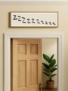 1pc Canvas Wall Art Framed Wall Decor "Zzzzzz" Sleep Theme Wall Art Poster, Hand-Painted Neutral Beige And Black Canvas, Long Banner With Humorous Bedroom Slogan, Minimalist Cozy Artwork Perfect For Bedroom, Children's Room, Guest Room, Home Decor Gift, Hallway Decor Slogan, Entryway Or Bedroom Decorative Text, Apartment Decor, Campus Style Artwork, Home Decor Aesthetic, Gift, Holiday Decor, Kitchen Decor - Multicolor - View 7