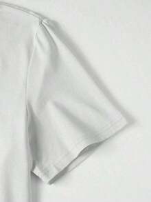 Chillumni 1 pieza Camiseta de manga corta y cuello redondo para hombre, de moda para el verano GTNQ - Blanco - Ver 3