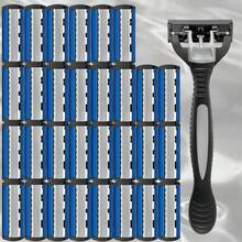 6-Layer Men's Razor Set With Multiple Ultra-Sharp Blades - Ergonomically Designed For Effortless Shaving 6-Layer Stainless Steel Razor Head,Replaceable Beard & Mustache Grooming Tool With Handle - Multicolor - View 15