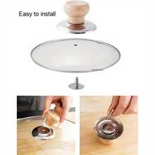 1/2 buah Gagang Tutup Panci Kayu - Gagang Kayu Tahan Panas dengan Alas Stainless Steel, Pengganti Anti-Luka Bakar untuk Panci dan Wajan, Diameter 2,25 Inci, Aksesori Peralatan Masak Dapur, Alat Dapur Ergonomis, Peralatan Dapur Tahan Lama - MultiWarna - View 11