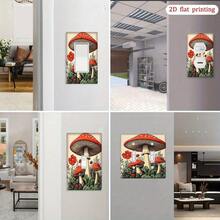 [2D Flat Printing] Vintage Style Amanita Mushroom Pattern Switch Panel Cover, Decorative Abstract Wall Switch Plate, Suitable For Kitchen, Bathroom, Home Decor, 2D Flat Design - A - View 2