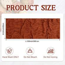 6/10Packs Cheesecloth Table Runner 20 X 120 Inch Gauze 10FT Semi Sheer Boho Fabric Cheese Cloth Table Runner For Wedding Party Birthday Baby Bridal Shower 35*120inch(Mahogany Color) - 紅木色 - 查看 3