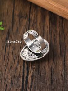 1pc Elastic Adjustable Geometric Colorful Enamel Ring For Women & Girls, Creative Party/dating Gift - White - View 4