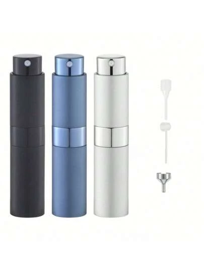 3 Pcs/1 Pc 10ML Perfume Refillable Bottle, Refillable Perfume Atomizer Bottle, Perfume Travel Spray Bottle Dispenser, Mini Portable Empty Liquid Container, Travel Essentials, Beach Travel Storage Bag