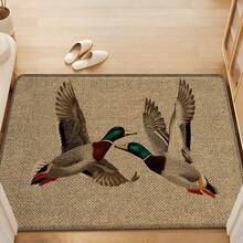 1pc Bird Pattern Printed Linen Kitchen Rug, Bathroom Mat, Doormat, 3D Printed Rectangle Carpet For Living Room, Bedroom, Hallway, Bathroom, Laundry Room - Polyester Rug For Indoor And Outdoor Home Decor - Multicolor - View 5