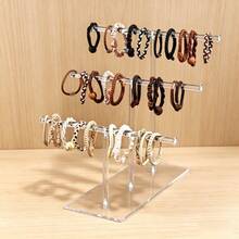 1pc Transparent Acrylic Jewelry Organizer Rack, Dual-Function As Bracelet Holder, Suitable For Necklaces, Rings, Watches Display And Jewelry Storage, Home Decor - Multicolor - View 10