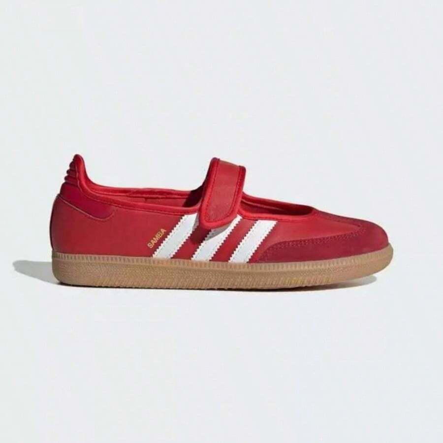 Giày thể thao nữ Adidas Clover SAMBA JANE kiểu Mary Jane màu bạc, cổ chữ T. - Đỏ - Xem 1