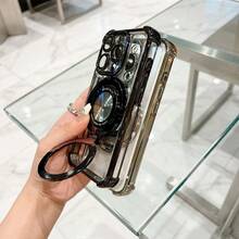 1個黑色奢華電鍍磁吸透明手機殼,附磁吸環支架、支援無線充電、鏡頭貼膜、四角防摔、時尚設計,適用於Apple 17Pro/17ProMax/Air/17/17E/16Pro/16ProMax/16Plus/16/16E/15Pro/15ProMax/15Plus/15及Galaxy S26Ultra/S26Plus/S26/S26Edge/S26Pro/S25Ultra/S25Plus/S25/S25Edge/S25FE/A57/A37/A17/A07/A56/A36/A26/A55/A35/A25/A15/A24/A34/A14/A16/A06/A05S - 黑色 - 查看 8