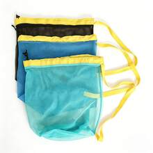 1 Peça Bolsa de Praia de Malha Leve Dobrável de Grande Capacidade, Organizador de Brinquedos de Grande Armazenamento Bolsa Esportiva para Crianças Meninas Adolescentes Mulheres, Bolsa Dobrável Portátil para Escola Praia Viagem Férias Deslocamento Diário - Visão 12