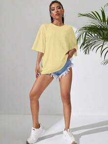 Solid Color T-Shirt - Lemon Yellow - View 3