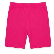 4-8 Years Old Girls Cute Street Style T-Shirt Set - Floral Print T-Shirt + Pink Bike Shorts - Adorable Cool Summer Outfit - Hot Pink - View 6