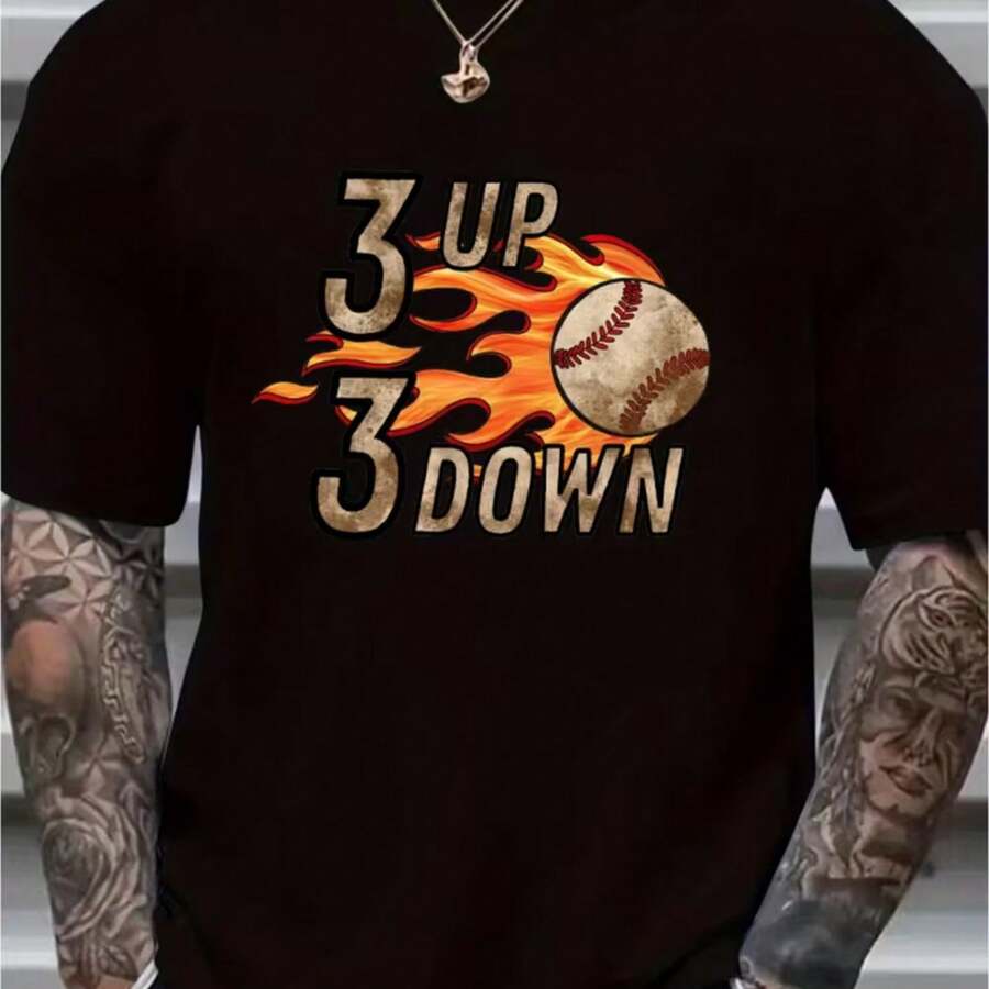 Printed T-Shirt For Men And Women - 黑色 - 查看 1