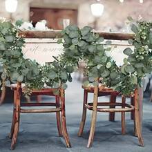 Artificial Eucalyptus Wreath, White Flowers, Silver Dollar Eucalyptus Wreath With White Baby's Breath, Artificial Green Vines, Suitable For Weddings, Parties, Fireplace Mantles, Table Runners, Home Decor, Office Decor, Summer Decor - Green - View 4