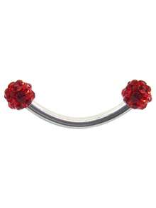 1/5pcs Full Rhinestone Ball Eyebrow Ring, Stainless Steel Round Ball Multi-Color Eyebrow Stud, Unisex Eyebrow Jewelry - Diamond Ball Model - View 9