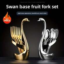 Elegant Swan Shaped Cutlery Holder/Rack, Suitable For Weddings, Holidays And Home Decor. This Beautiful Tabletop Display Stand Is Made Of Alloy And Can Be Paired With A Matching Fork And Spoon Set. - Multicolor - View 10