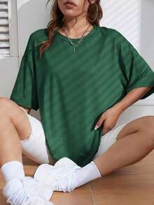 Camiseta de hombros caídos unicolor - Multicolor - Ver 4