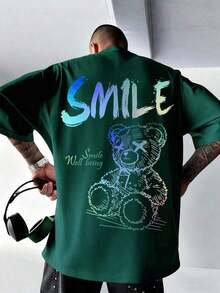 Zrgoth Men's Simple And Versatile Printed Short Sleeve T-Shirt - 綠色 - 查看 6