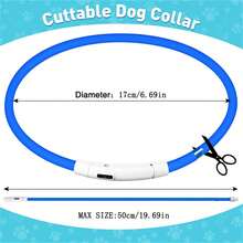 1pc LED Rechargeable Glowing Dog Collar, 3 Lighting Modes, Visible At Night For Outdoor Safety, Suitable For Small To Large Dogs & Cats, Creates Festive Atmosphere - Black and White - View 4