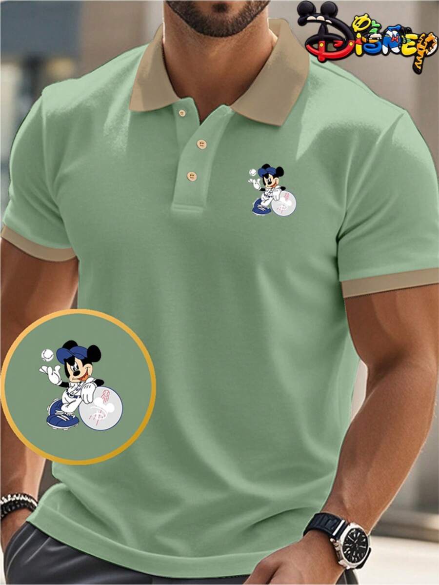 Disney Polo Shirt Features A Mickey Mouse Baseball Design. Crafted From Polyester, This Stylish Business-Casual Polo Shirt Is Lightweight, Breathable And Quick-Drying. Ideal For Summer Wear, It Is Perfect For Both Casual Occasions And Outdoor Activities Such As Golf. Suitable For Both Men And Women, It Makes The Perfect Gift For Your Husband Or A Friend.Disney T Shirt - Mint Green - View 1