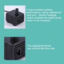 Ultra Quiet USB Aquarium Filter Pump, Mini Pet Water Dispenser, Submersible Adjustable Flow Water Circulation Pump, 5V 1-5W - 黑色 - 查看 4