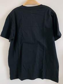 Camiseta de Hombre con Estampado de Moda, Top Casual Cómodo de Verano, Camisa de Manga Corta Adecuada para Actividades Diarias - Negro - Ver 4