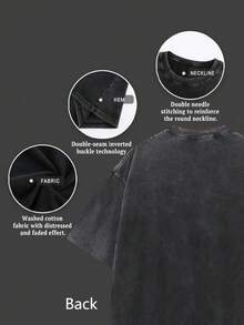Heavy-Duty Printed T-Shirts For Men And Women | Skull Ramen Bowl Design, Soft And Breathable, Regular Fit, Crew Neck, Short Sleeve, Retro Urban Hip Hop Style, Casual Wear For All Seasons, Machine Washable FOOS - 黑色 - 查看 3