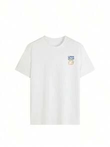 Camiseta de manga corta con cuello redondo y estampado de limones para mujer, estilo casual de vacaciones, camiseta de moda para el verano, uso diario, color blanco. camisetas bonitas para mujer - Estilo - Ver 4