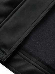Chaqueta regular de mujer de PU gruesa, suelta y casual, nueva para otoño/invierno - Negro 4 - Ver 6