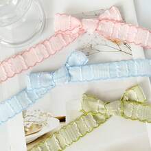 1 Yard Brushed Edge Satin Ribbon, Wedding Bouquet Decoration Ribbon, Suitable For Handmade Bouquets, Gift Wrapping, Party Decor, Floral Design, Gift Ribbon, Soft Texture, Event Decoration, Floral Ribbon - 1Pc Yellow-green - View 3