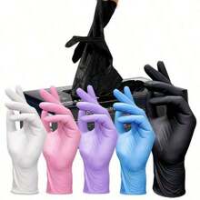2/20/48 piezas/100 piezas Guantes desechables de nitrilo negro - Ligeros, adecuados para limpieza del hogar, cuidado de mascotas, teñido de cabello - Multiuso para cocina, limpieza, tatuaje, coloración del cabello, belleza, reparación de automóviles, restaurante, uso doméstico diario, guantes de limpieza, guantes desechables, guantes de limpieza multiusos, guantes de limpieza de moda, diseñados para usuarios de cocina - Varios estilos - Ver 6